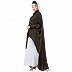 Designer Shirt style Kaftan with inner abaya- Olive Green-White